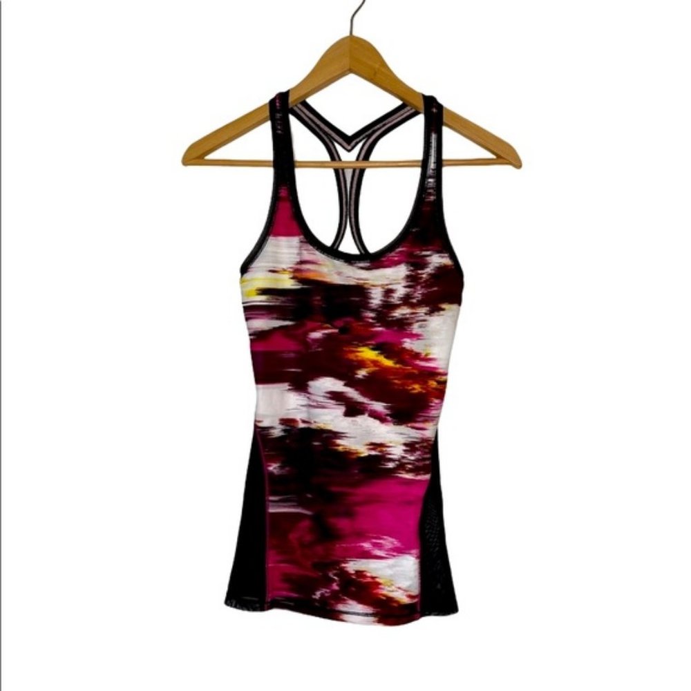 lululemon athletica | Cool Racerback Shine on Tank Top | Pink Abstract | Small